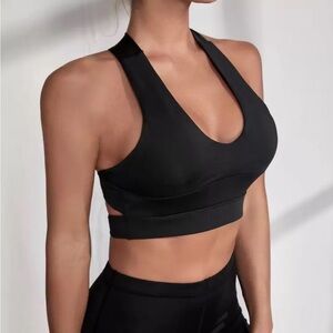 Black Criss Cross Sports Bra for Women